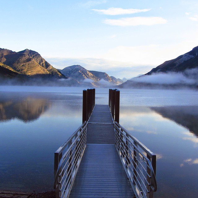 Day 1 Instagram. I can't think of a more appropriate way to kick things off than one of my favourite "first day" hiking photos | Sunrise over Waterton Lake, Glacier NP, Continental Divide Trail, 2012. #thehikinglife #12LongWalks #continentaldividetrail #glaciernationalpark #watertonlake #bravethecdt